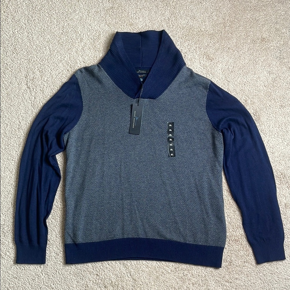 NWT Marc Anthony Turtleneck Sweater in Blue and‎ Gray